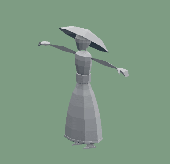 pose testing a low-poly rig