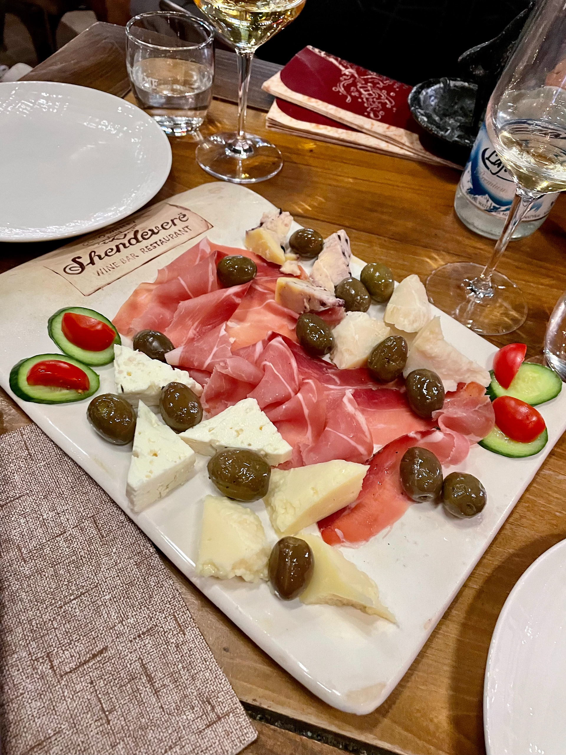 Antipasti starter at Shendevere