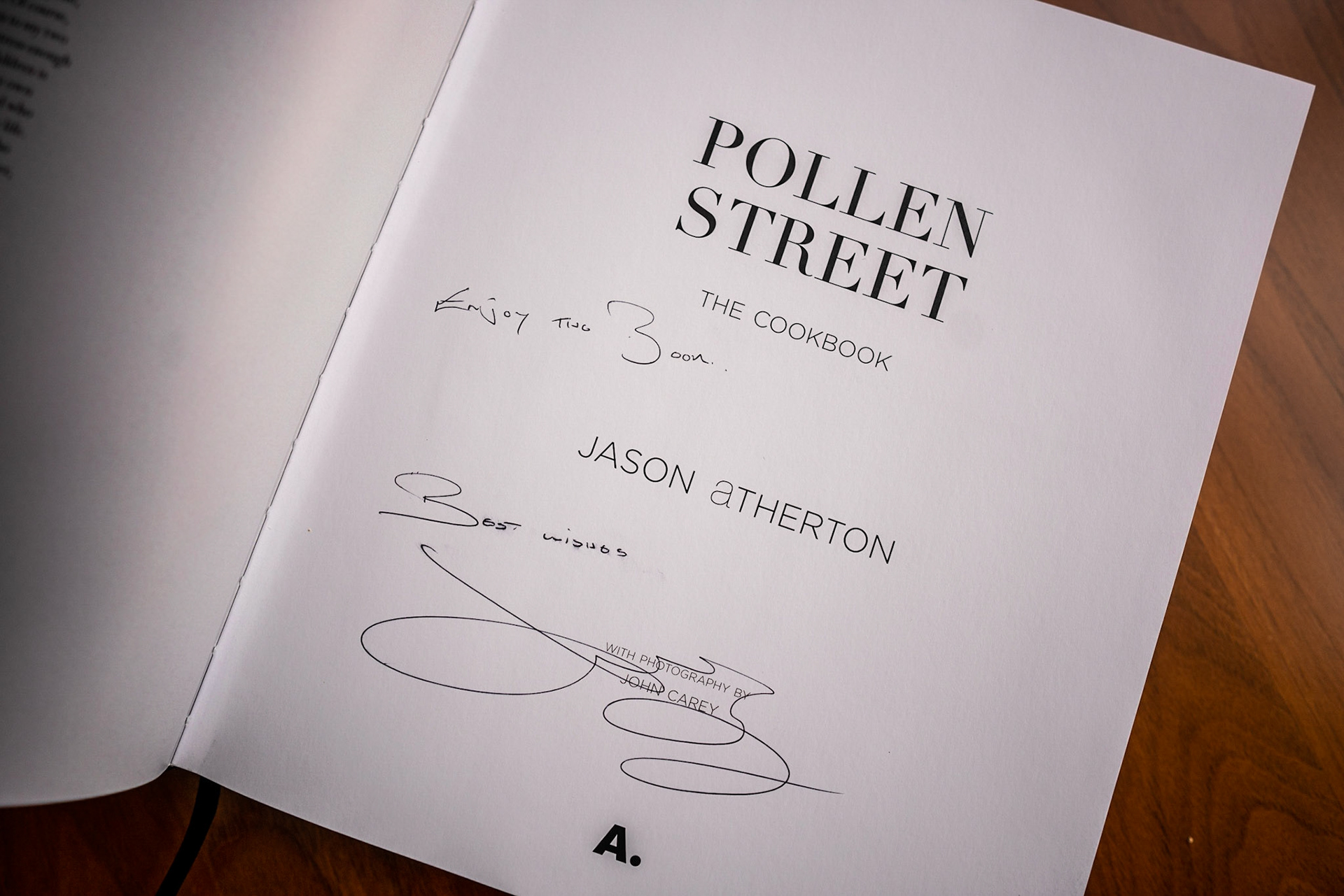 'Bumped' into Jason Atherton yesterday while in London and got him to sign my book - just a great book