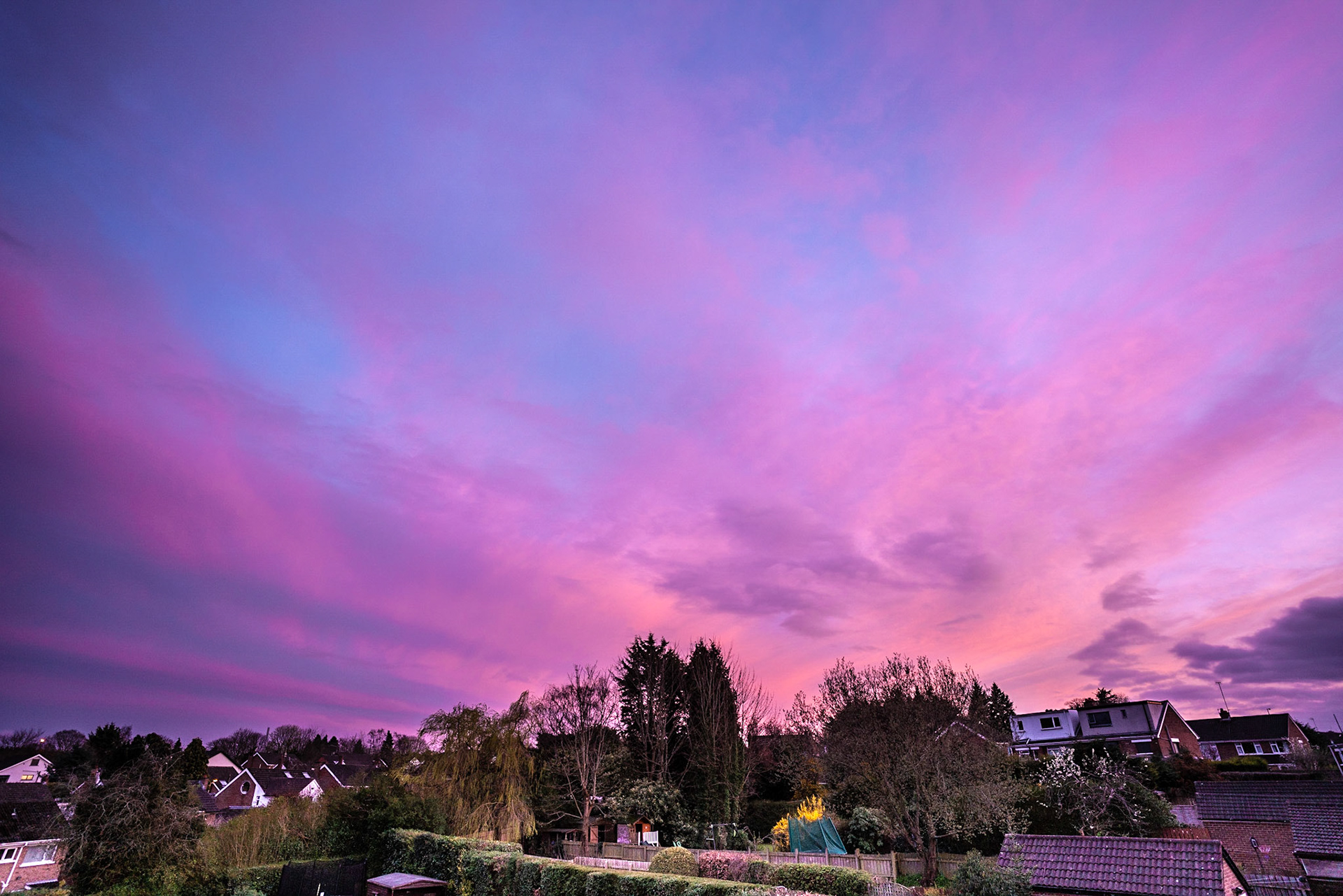 Stunning sunset over the house this evening