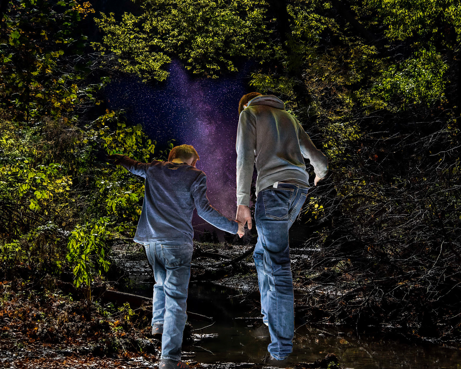 Brothers on their way - Composit image, Dec 2021