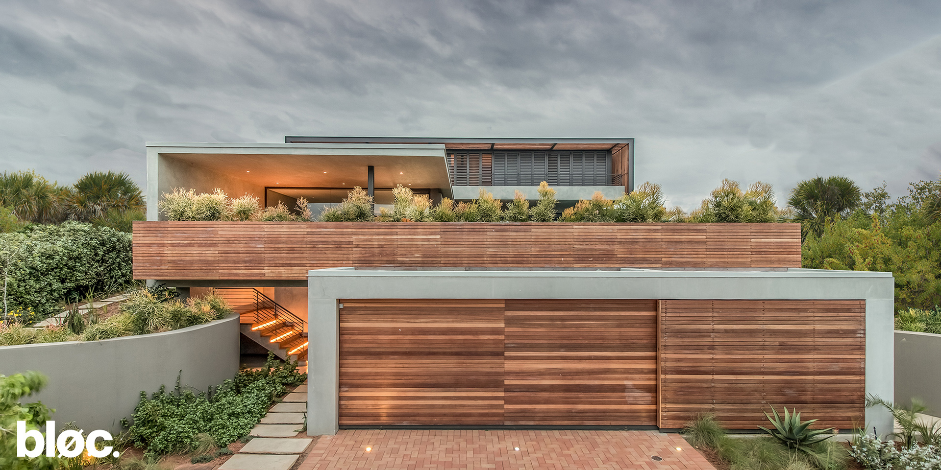 Modern double storey home with garage below
