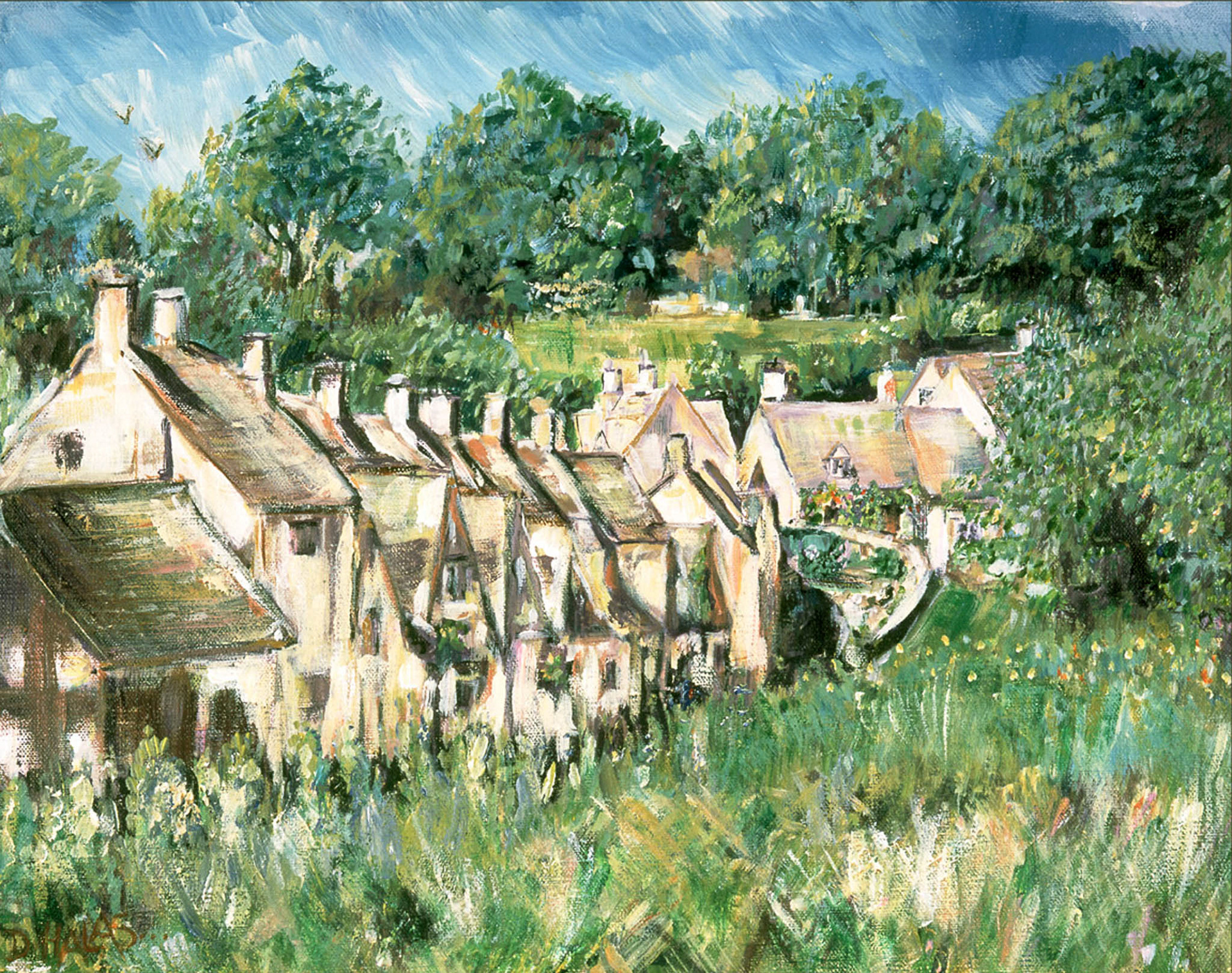 ARLINGTON ROW. x2. From an original painting by Diana Aungier-Rose. Print size: 24cm x 30cm. For Sale: £12