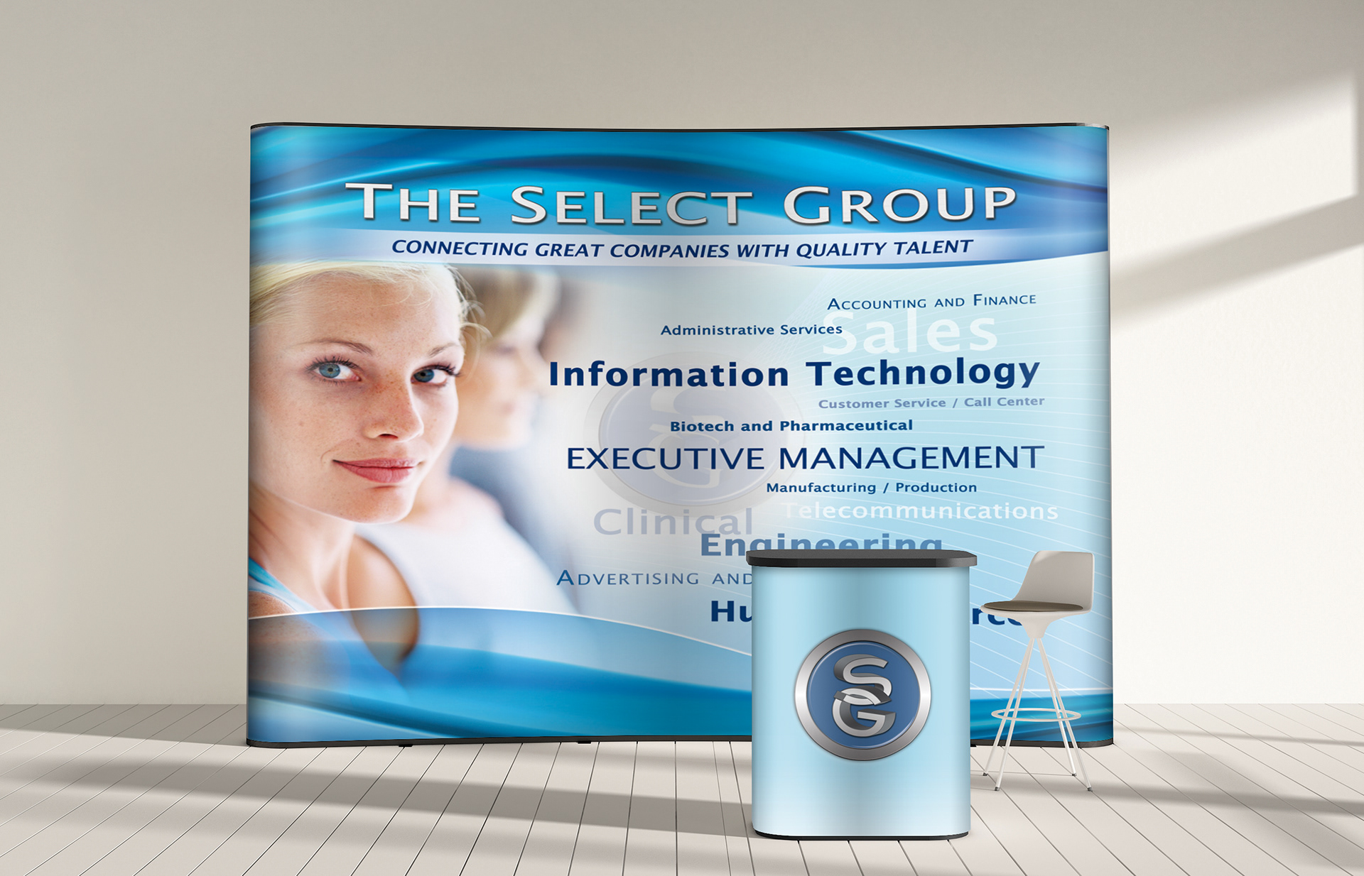 The Select Group exhibit display
