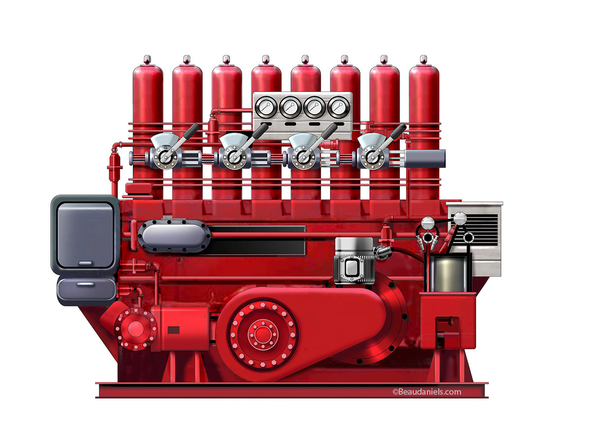 BOP preventer, hydraulic control system.