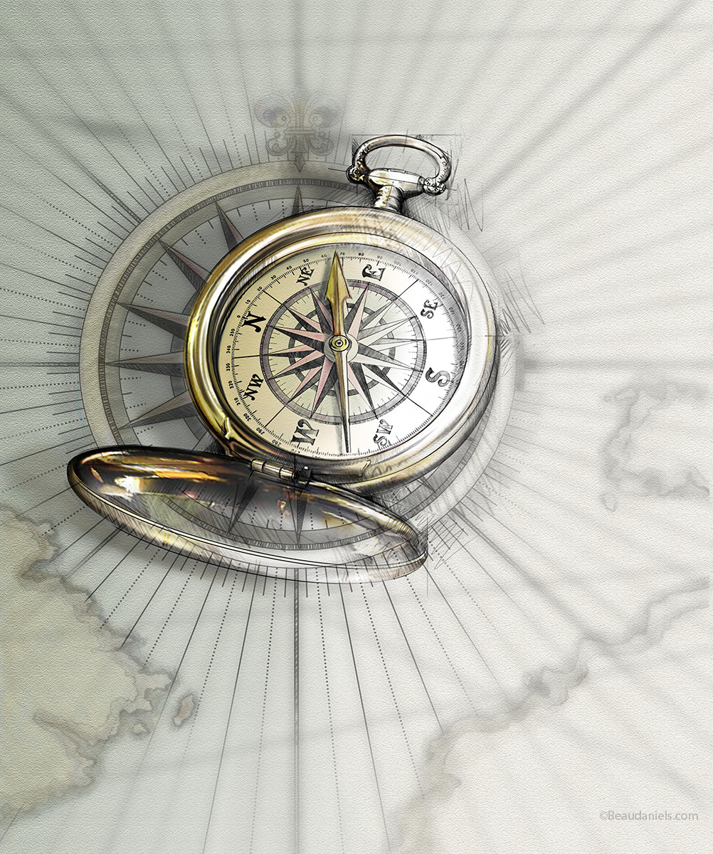 Compass on map version 1.