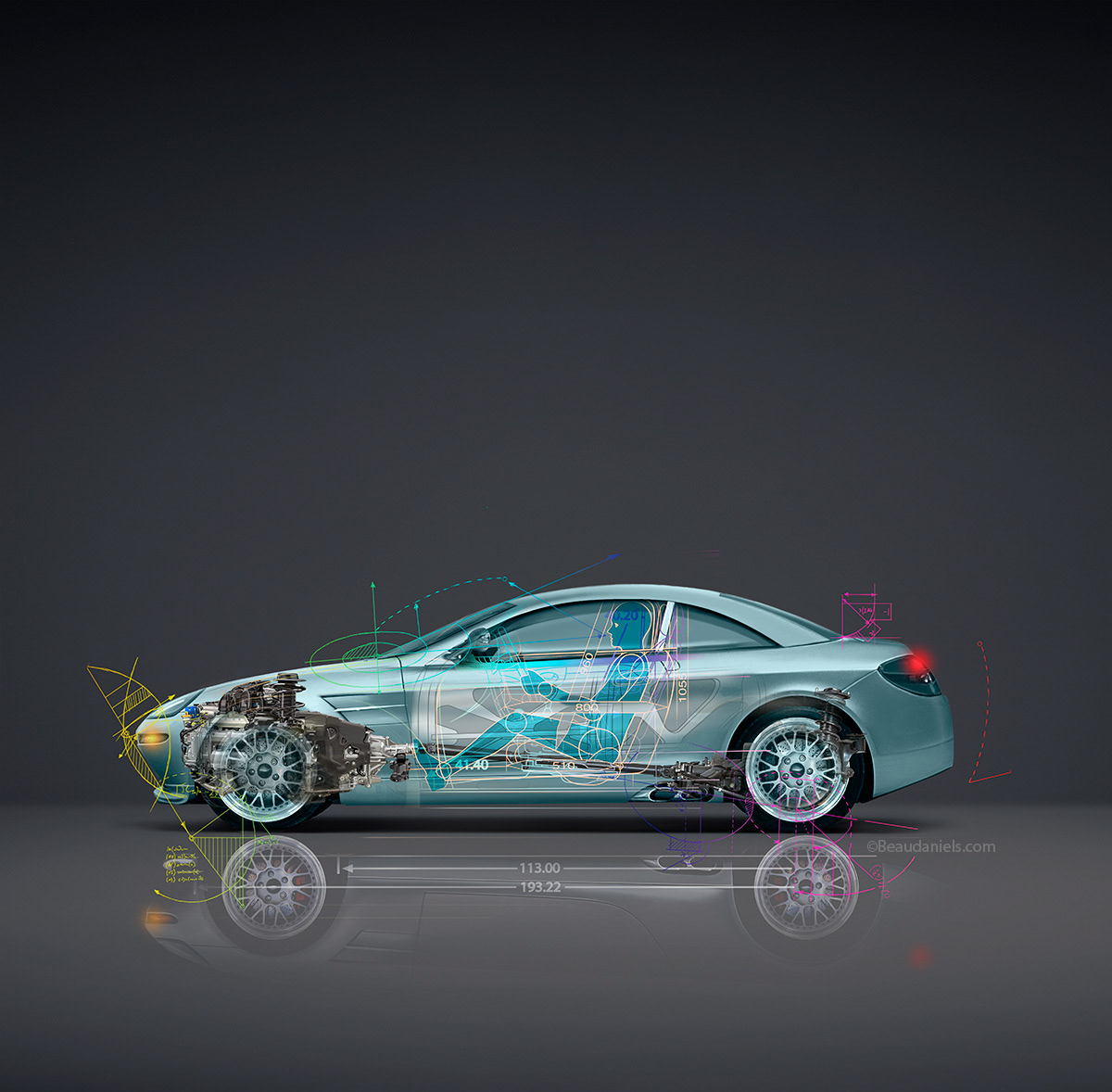 Generic car cutaway profile