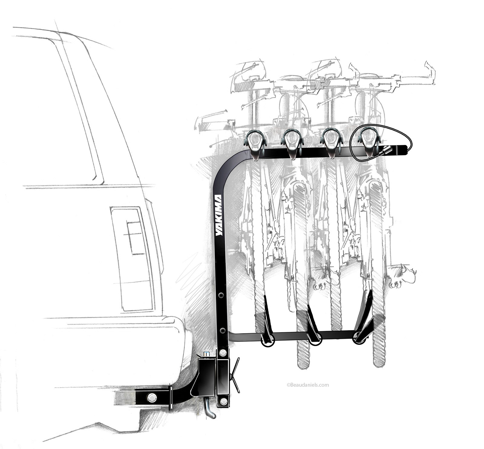 Yakima, "Roc Gate". Four bike rack