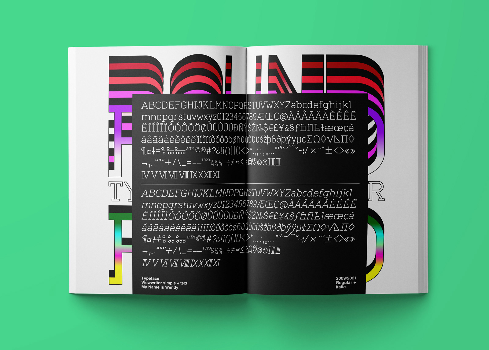 Page layout with View Writer typeface