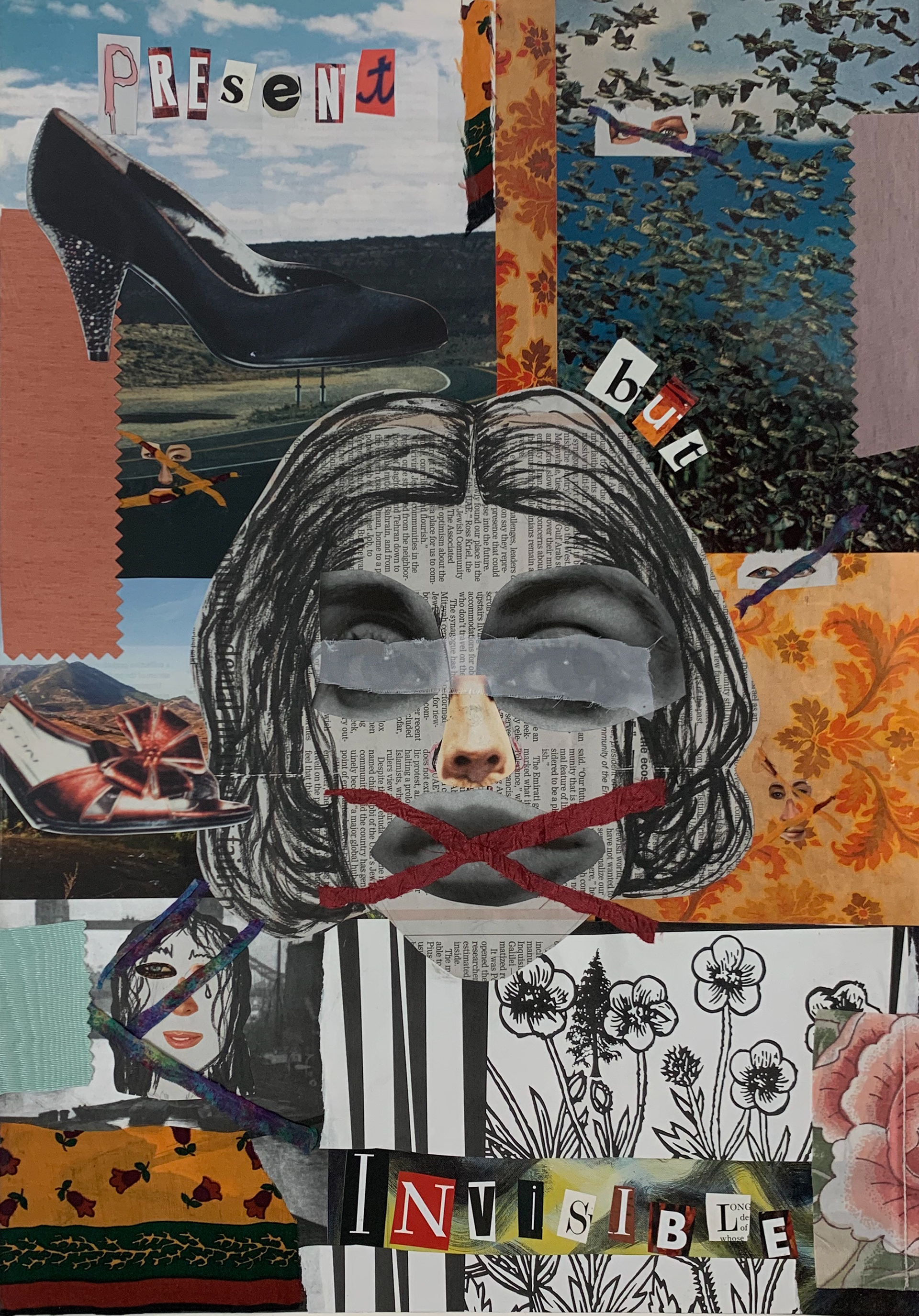 Collage / Drawing I / freshman year fall 2019