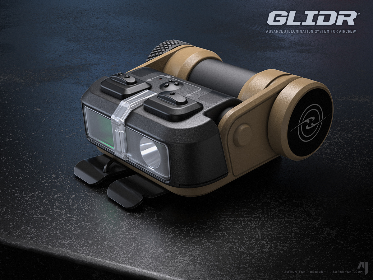 GLIDR Tactical Flashlight shown on tabletop