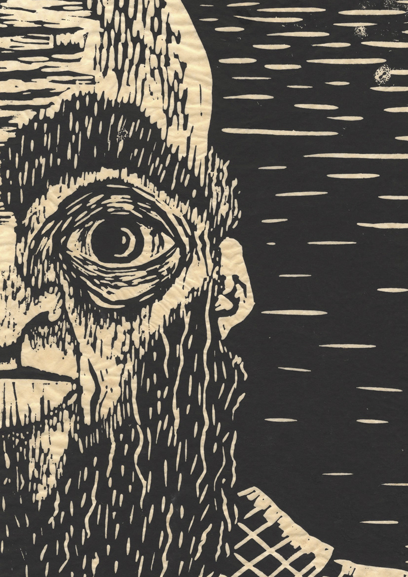 linoleum cut on paper