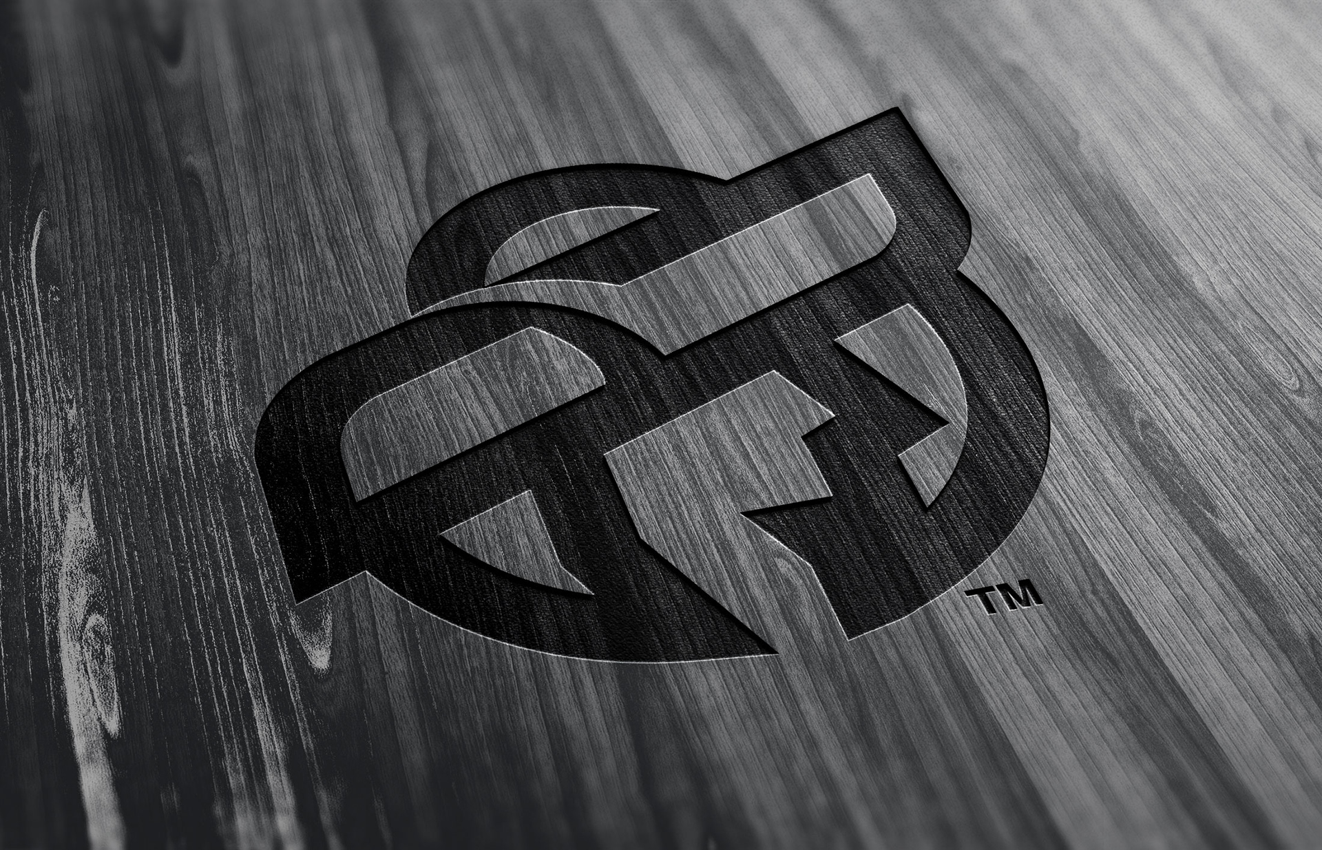 Engraved Wood Mock Up of Logo Mark