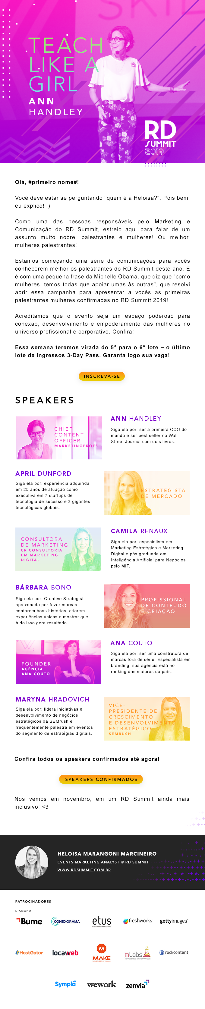 Campanha Bloco de Speakers 1: Teach Like a Girl