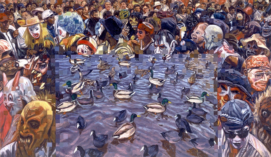 Mask, oil on canvas, 42in x 72in, 2007