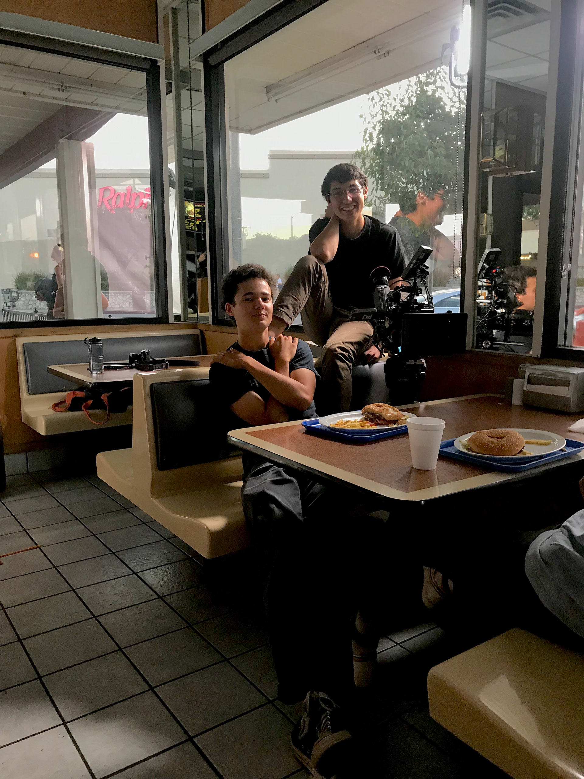 Director Austin Combs-Perez and DP Joji Baratelli on set of Star Juice
