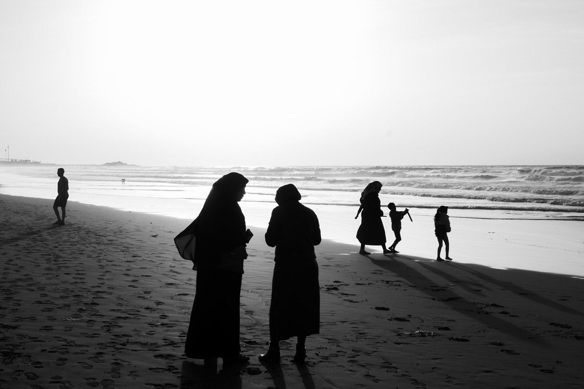 Women on the beach of Casablanca, March 2020, Morocco