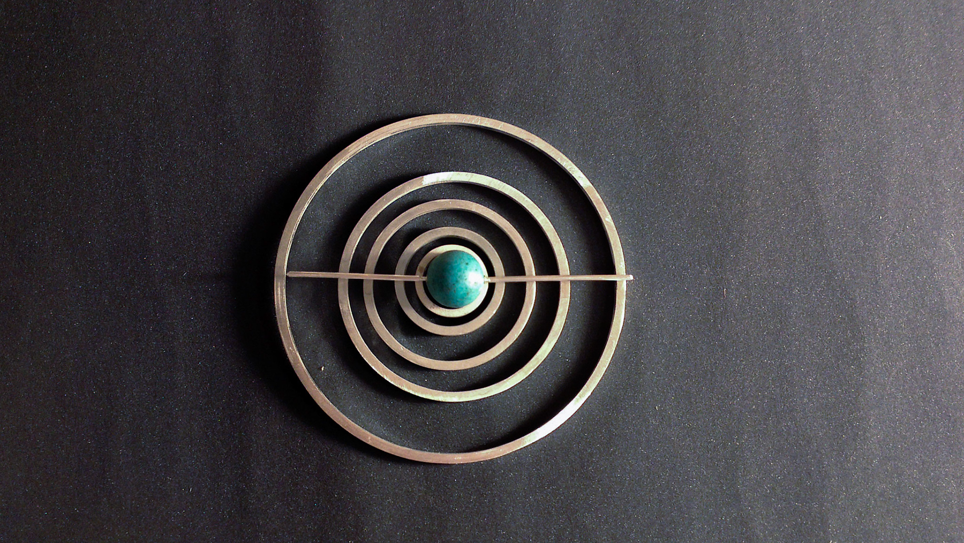 Imperitia neckpiece, before assembling. Silver, turquoise.