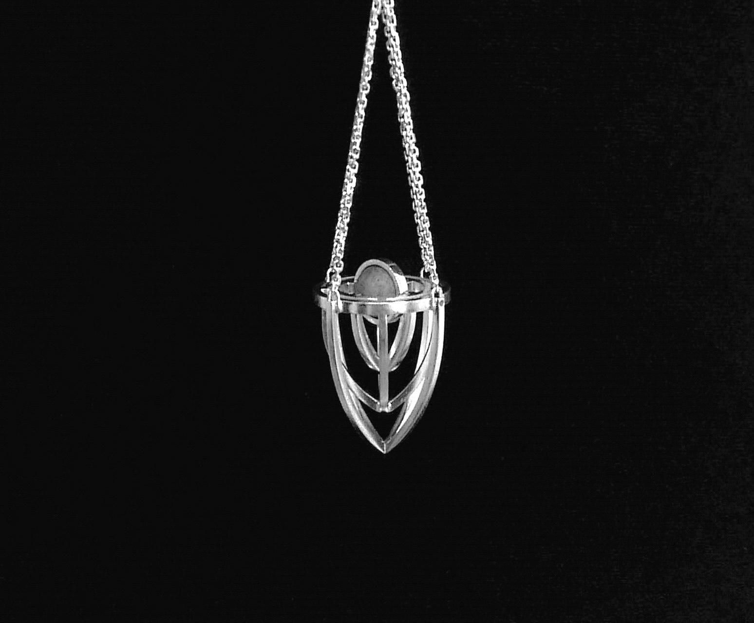 Imperitia neckpiece. Silver, turquoise.