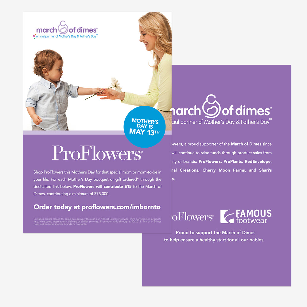 March of Dimes I'm Born To Campaign Postcard Design