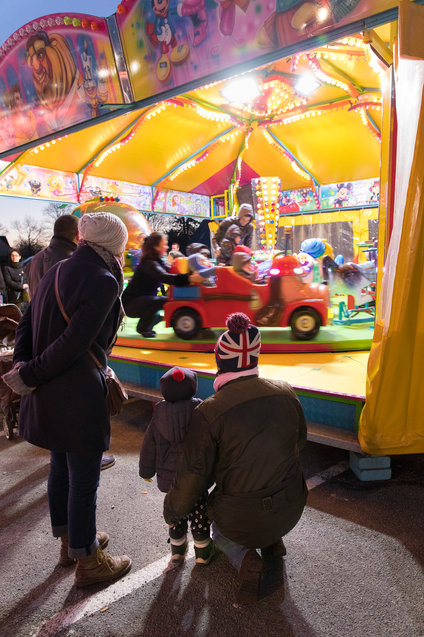 Vue de la fête foraine à Penvillers le 4 février 2018.