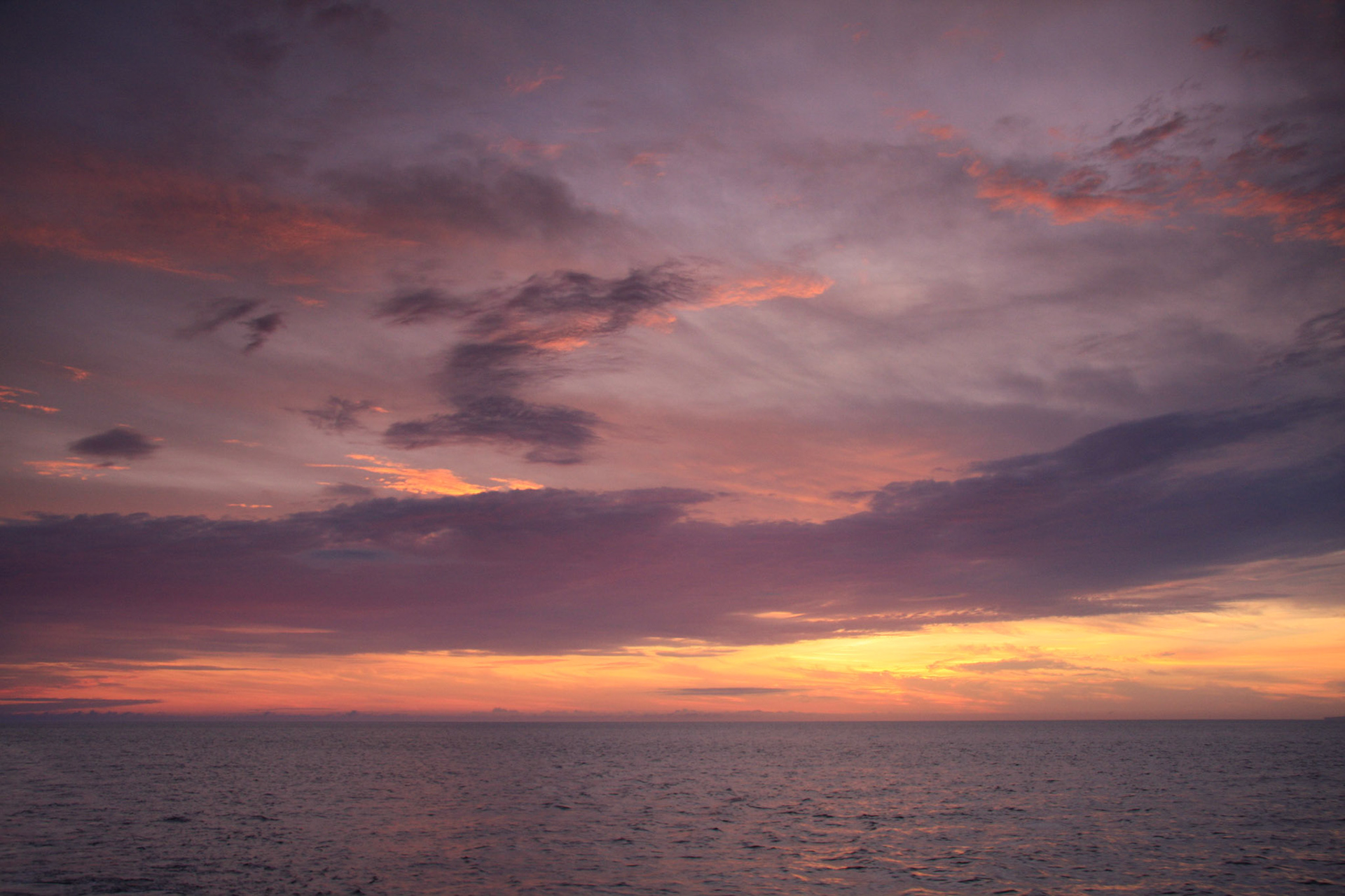Sunset over the equator