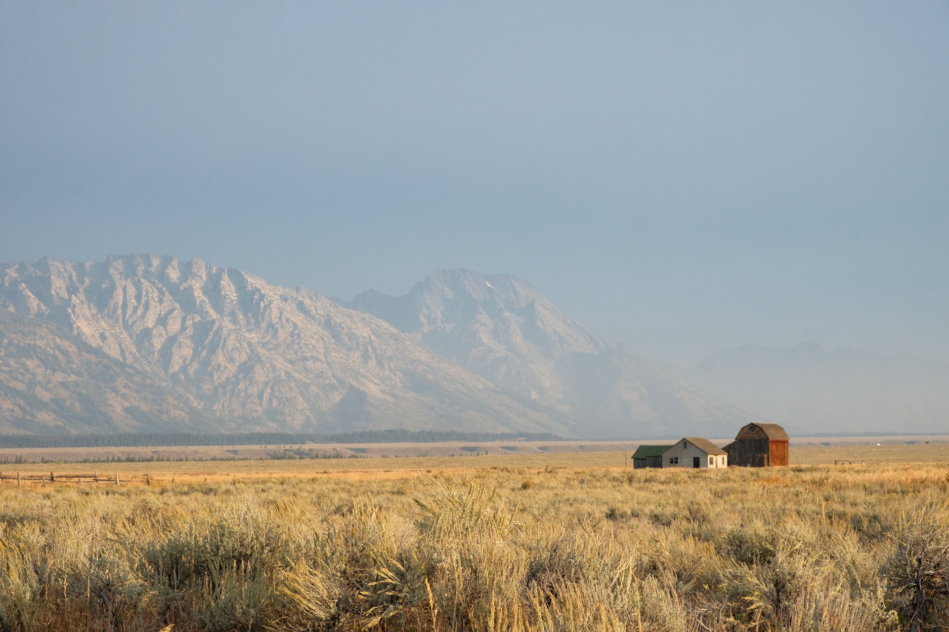 Old Mormon barn with the Tetons behind