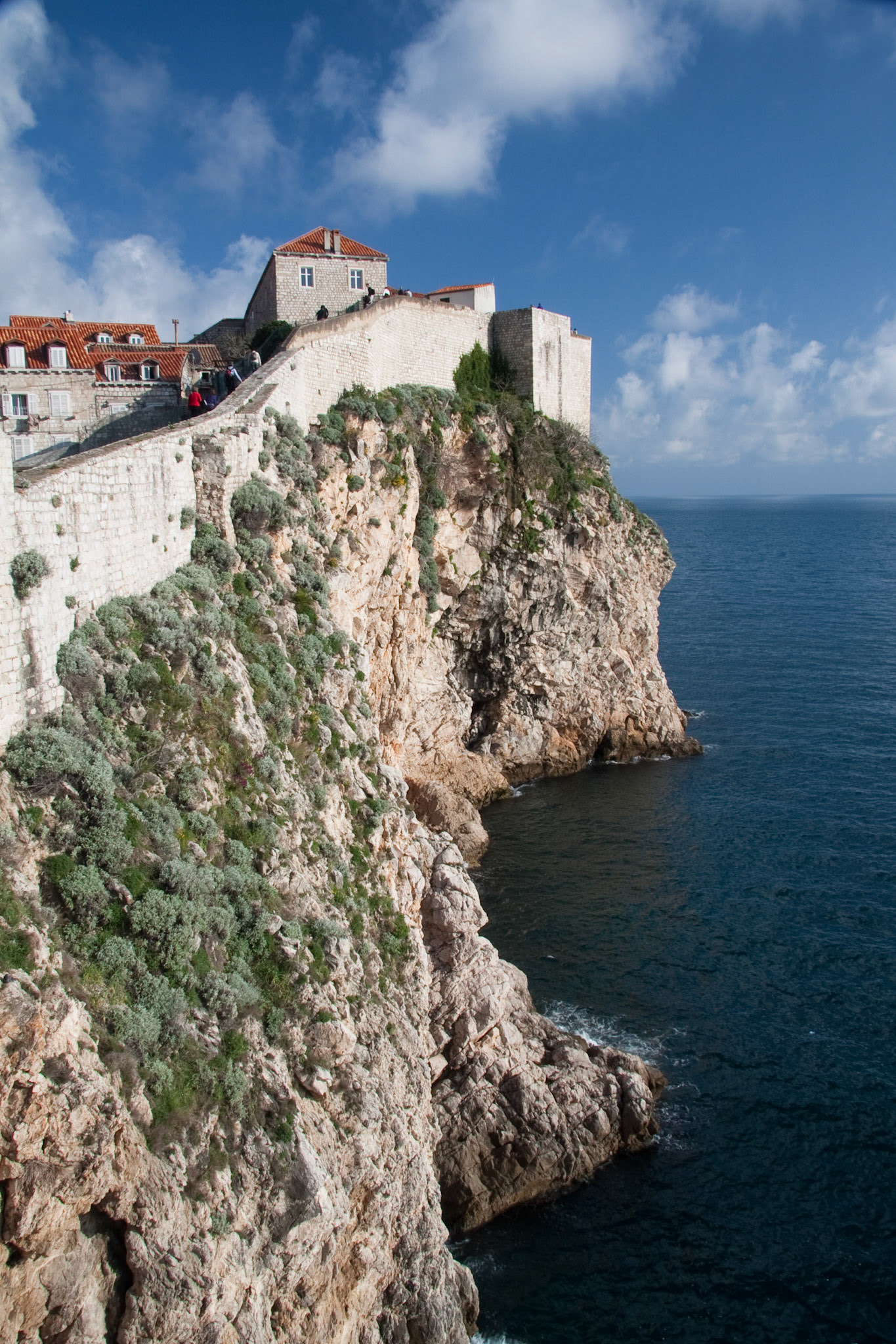 City wall atop the cliffs