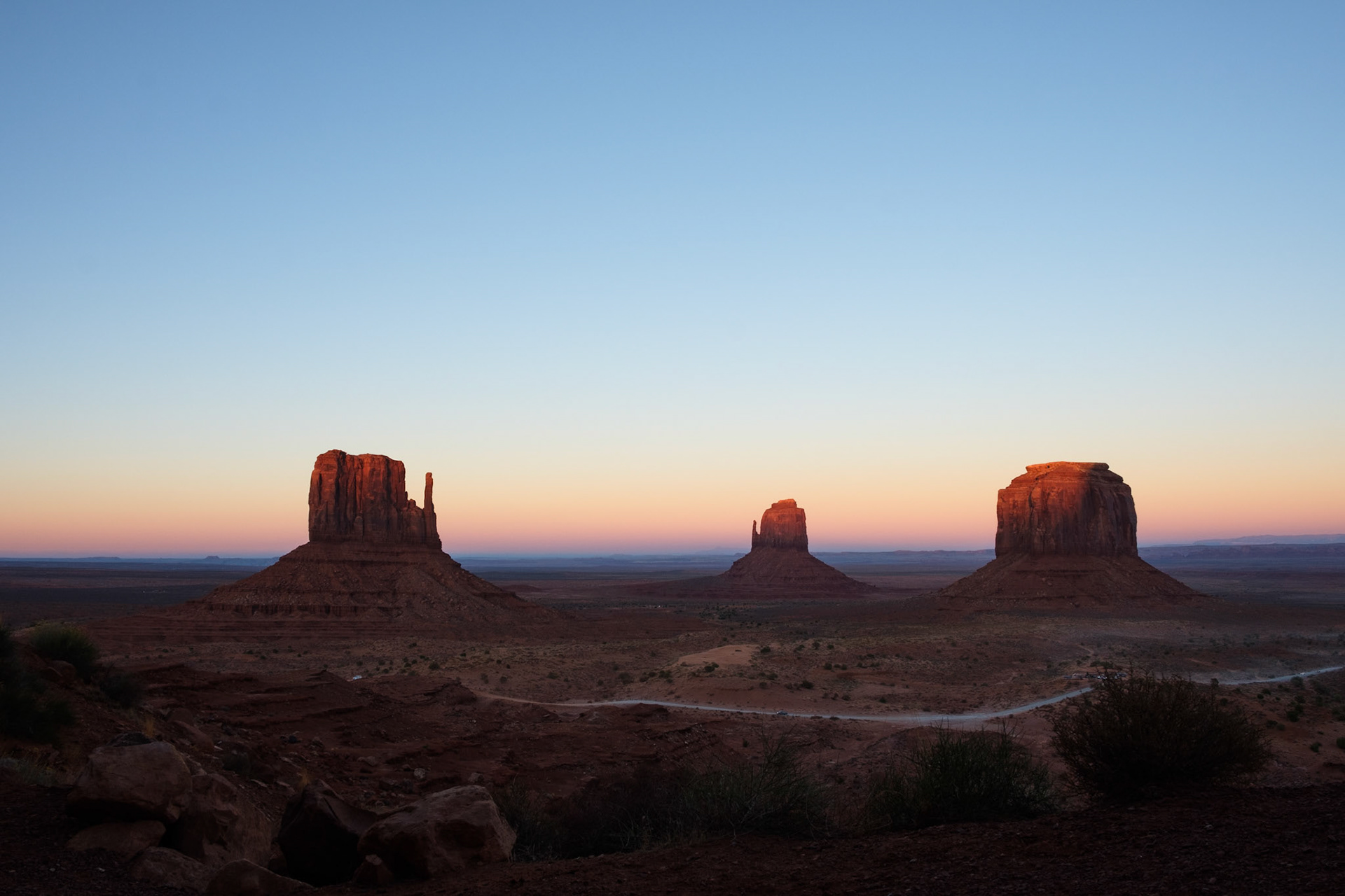 Sunset from our room at The View, Monument Valley