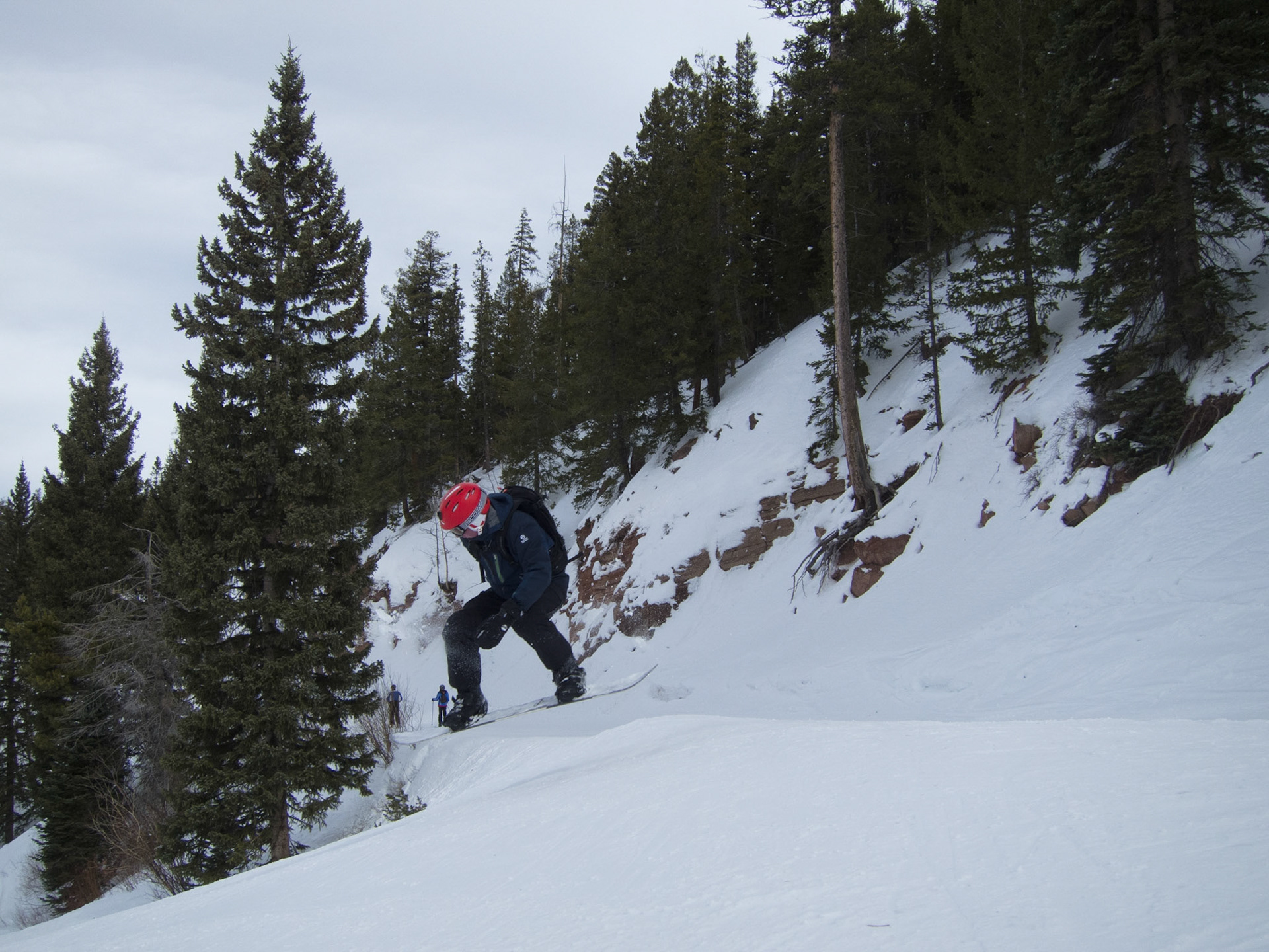 Jumping off a ridge, Aspen Highlands