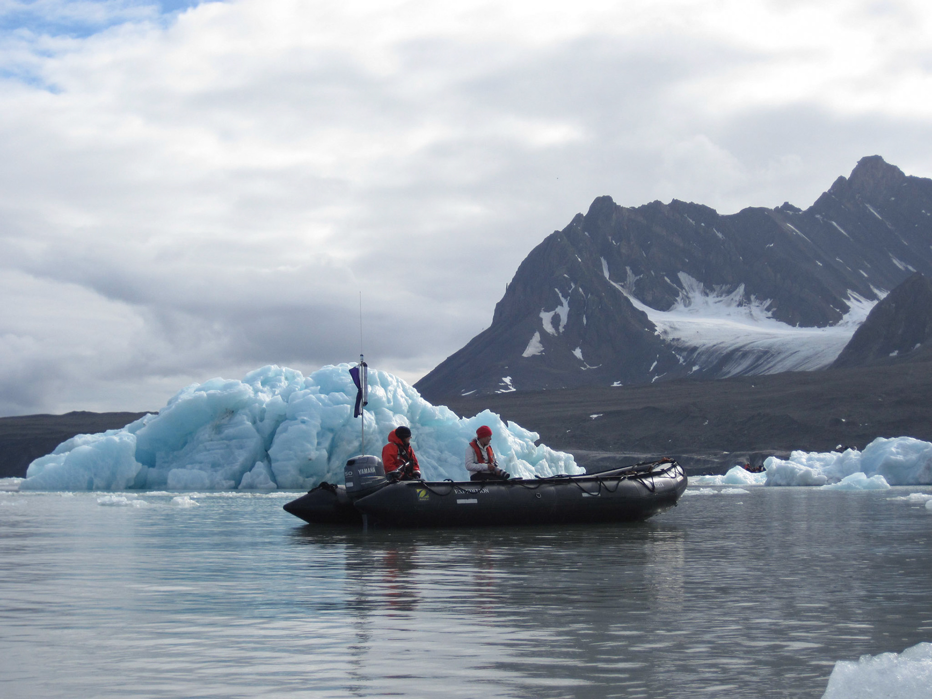 Andrea and Linda in the safety boat