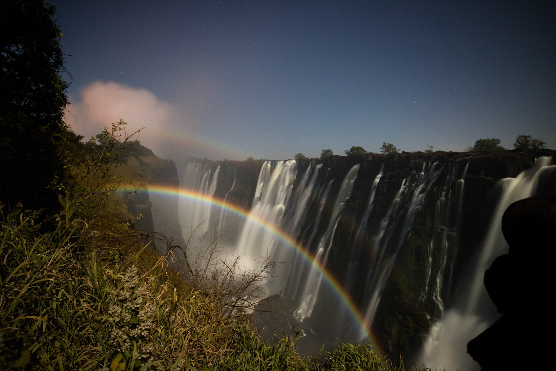 Moonbow over the Victoria Falls