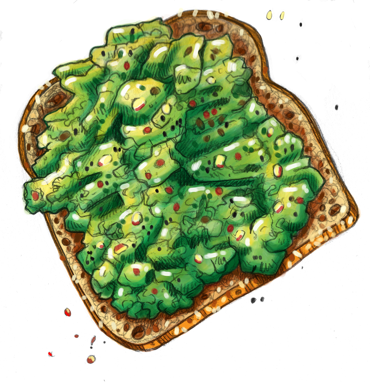 Guacamole on Bread