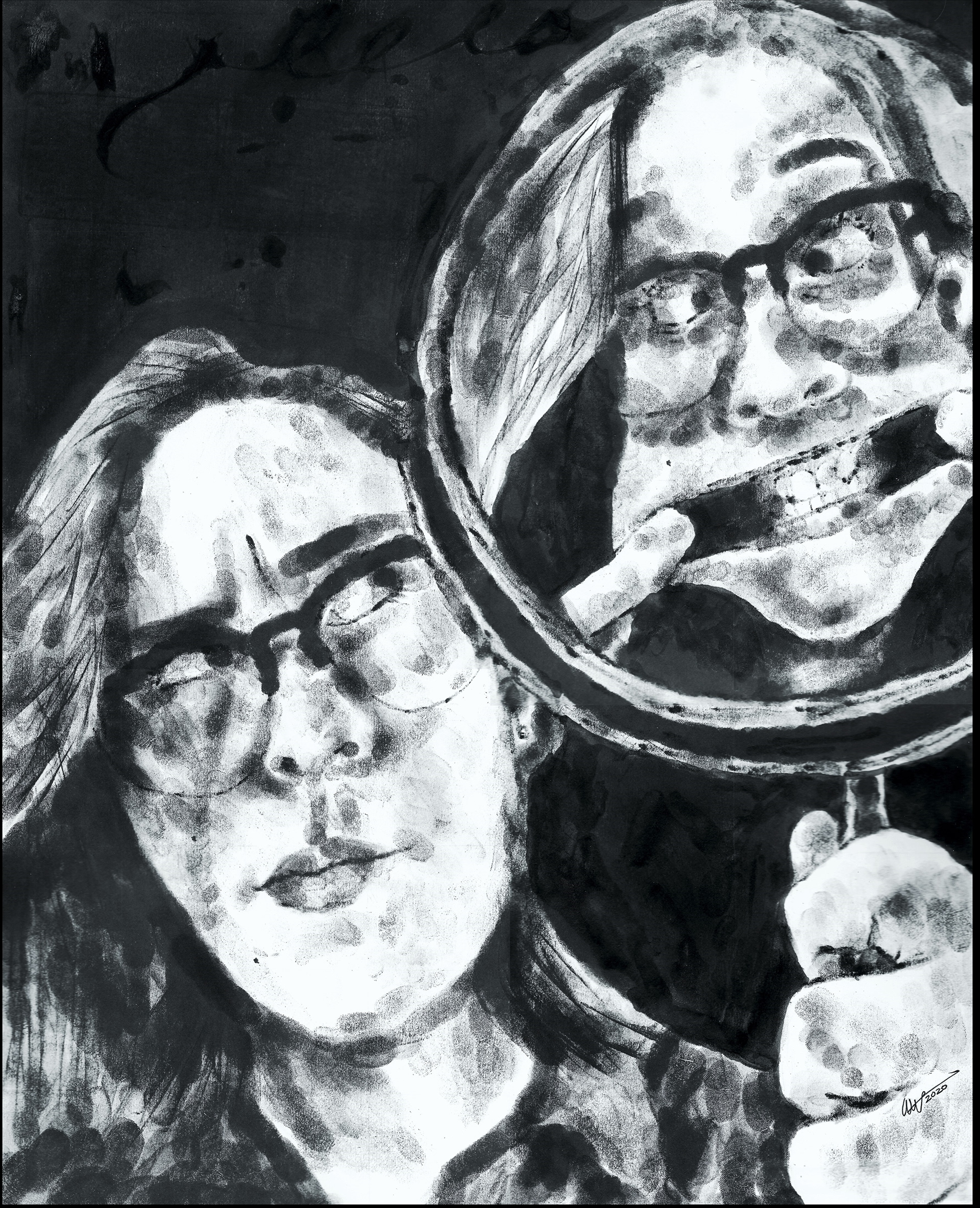 Audrey Warren, Marks on the Mirror, Drawing & Illustration, Lakewood High School, Educator: Dayna Hansen, Grade 12,  Honorable Mention