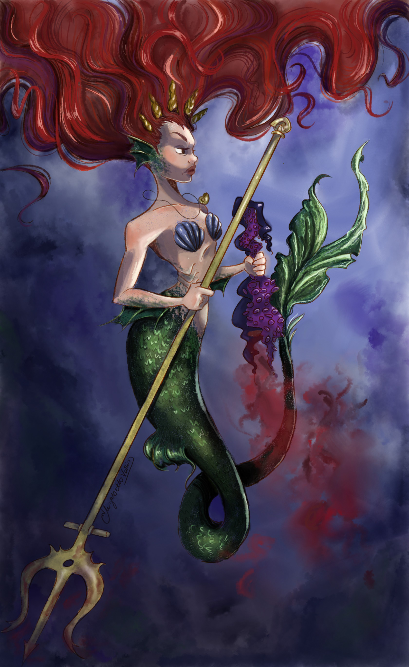 Elizabeth Varis, Siren, Digital Art, Bay Village High School, Educator: Grace Outcalt, Grade 12,  Honorable Mention