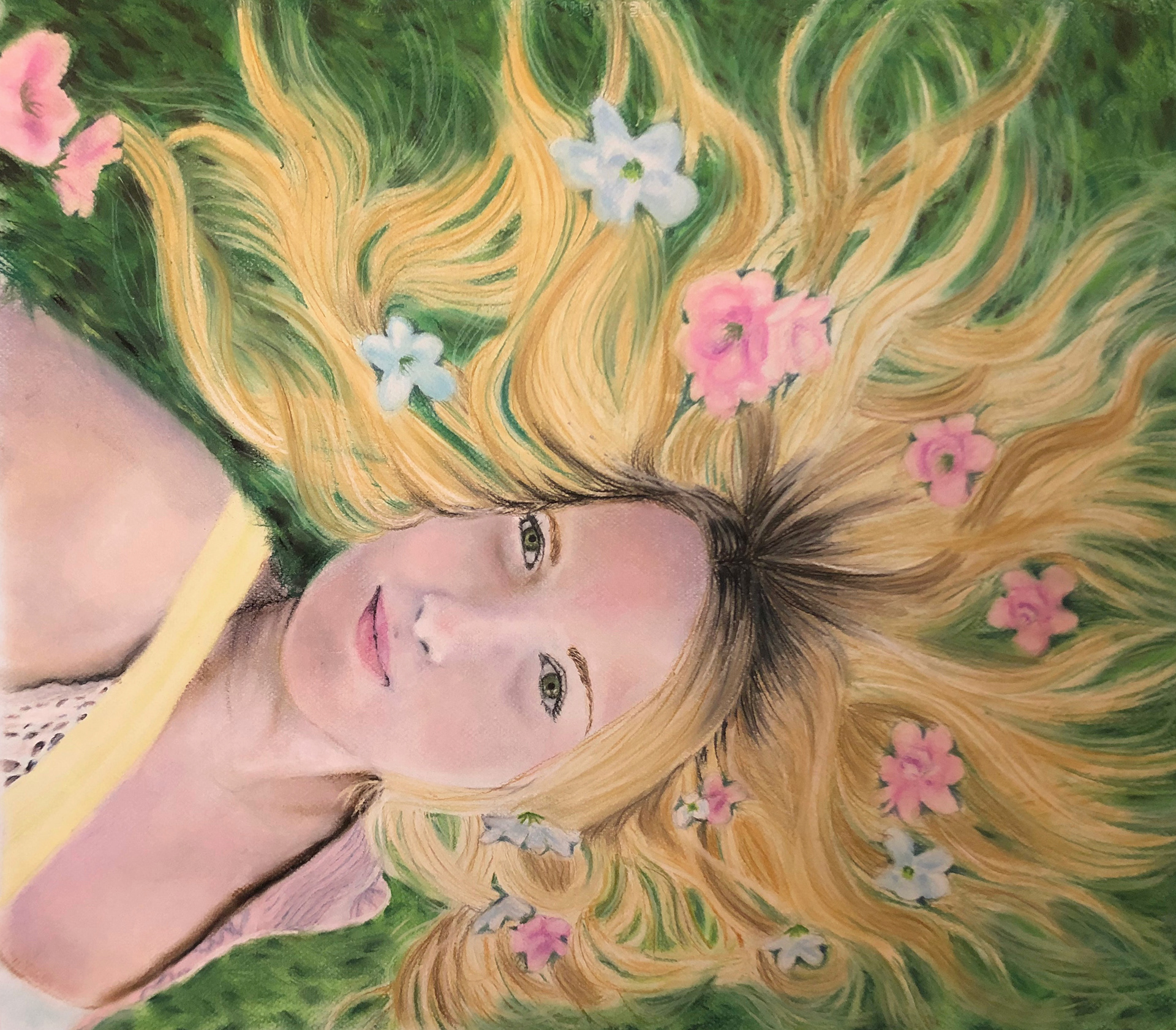 Jessica Jilek, Flower Child, Drawing & Illustration, Mayfield High School, Educator: Edith Mellen, Grade 10,  Honorable Mention