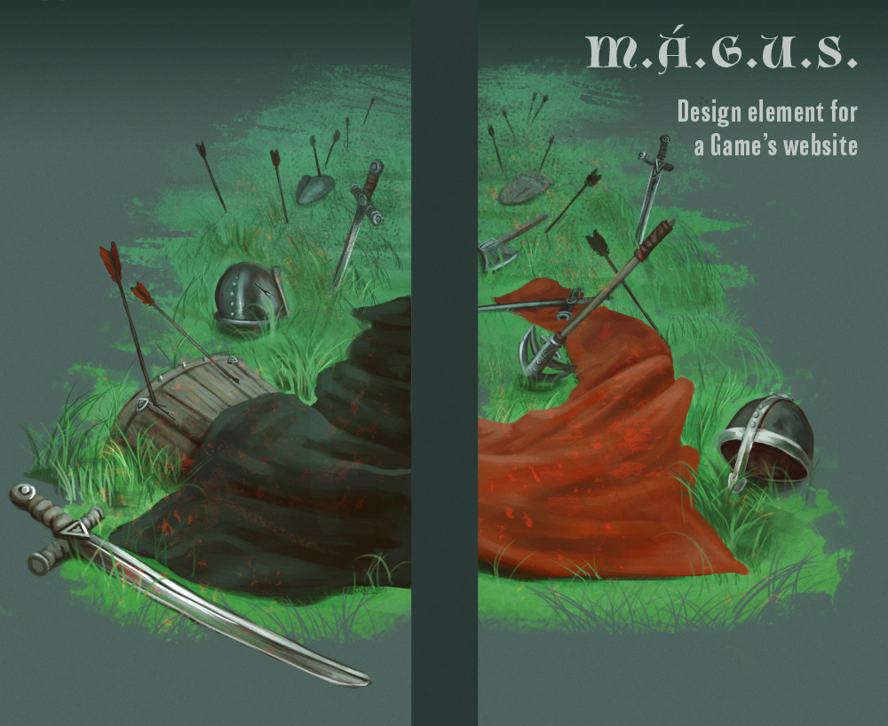 An illustration - design element for a Game's website