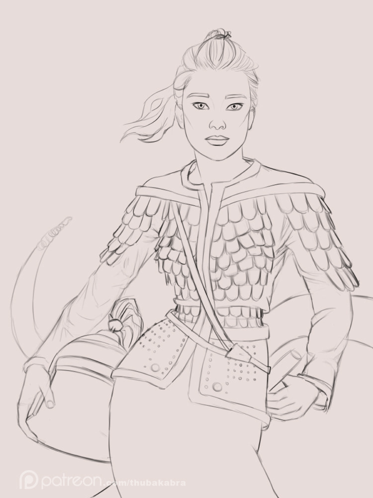 Line art for the lamia Bangfae