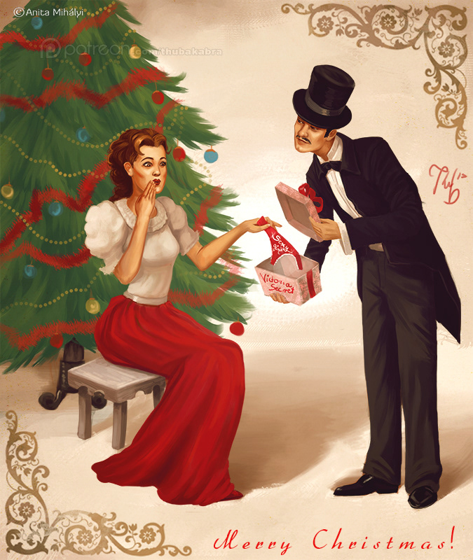 Old times erotica - funny digital illustration