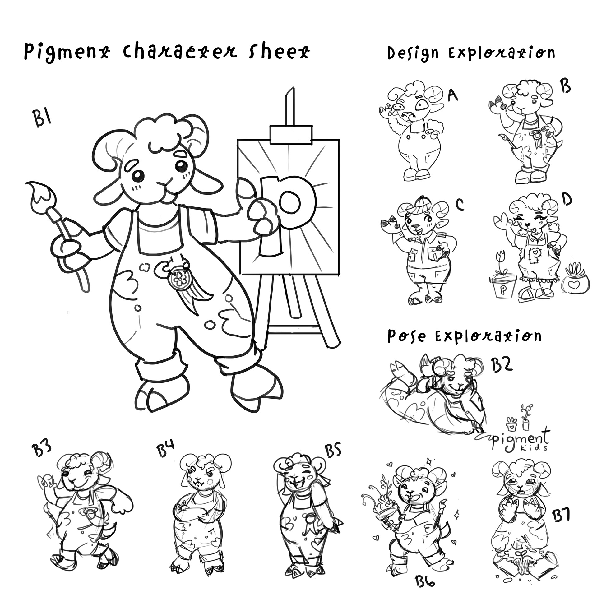 A series of cute animal images for Pigment.