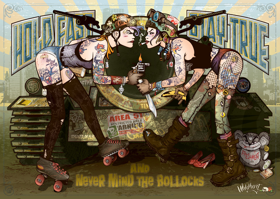 Tattooed Tank Girl Pin-up - Art Print for Sale