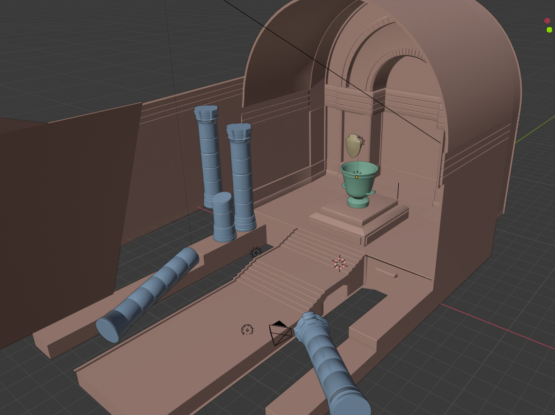 Temple modelled in Blender