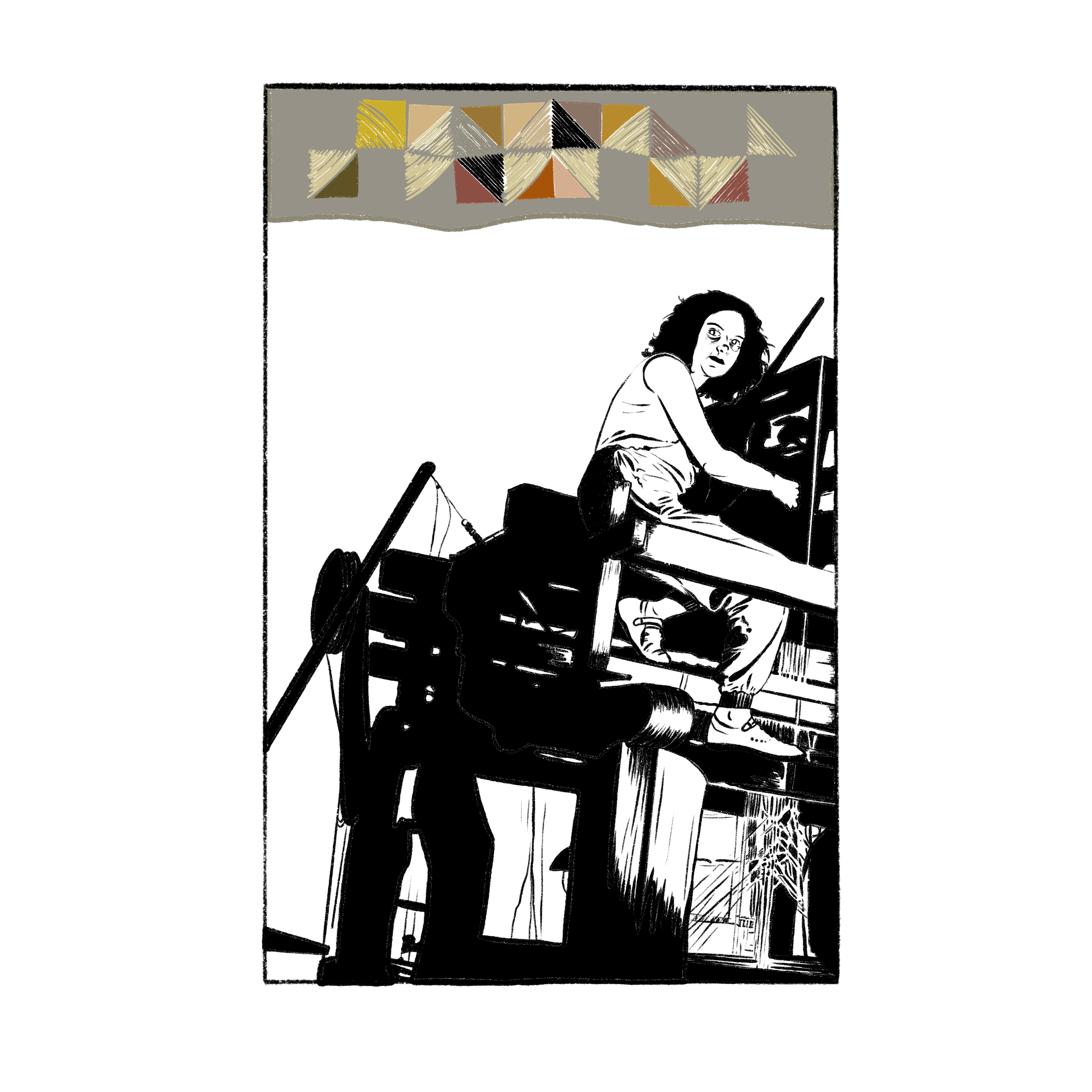 Otti Berger on a Bauhaus Loom