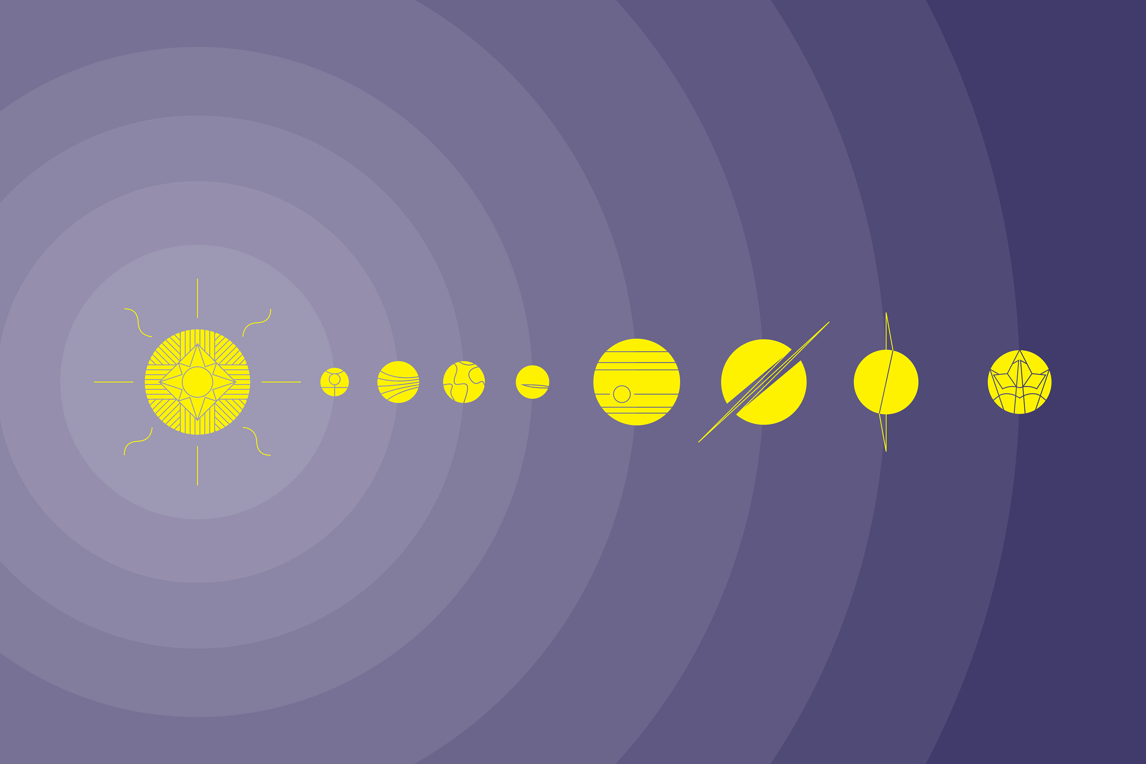 Minimalist Solar System, Adobe Illustrator CC