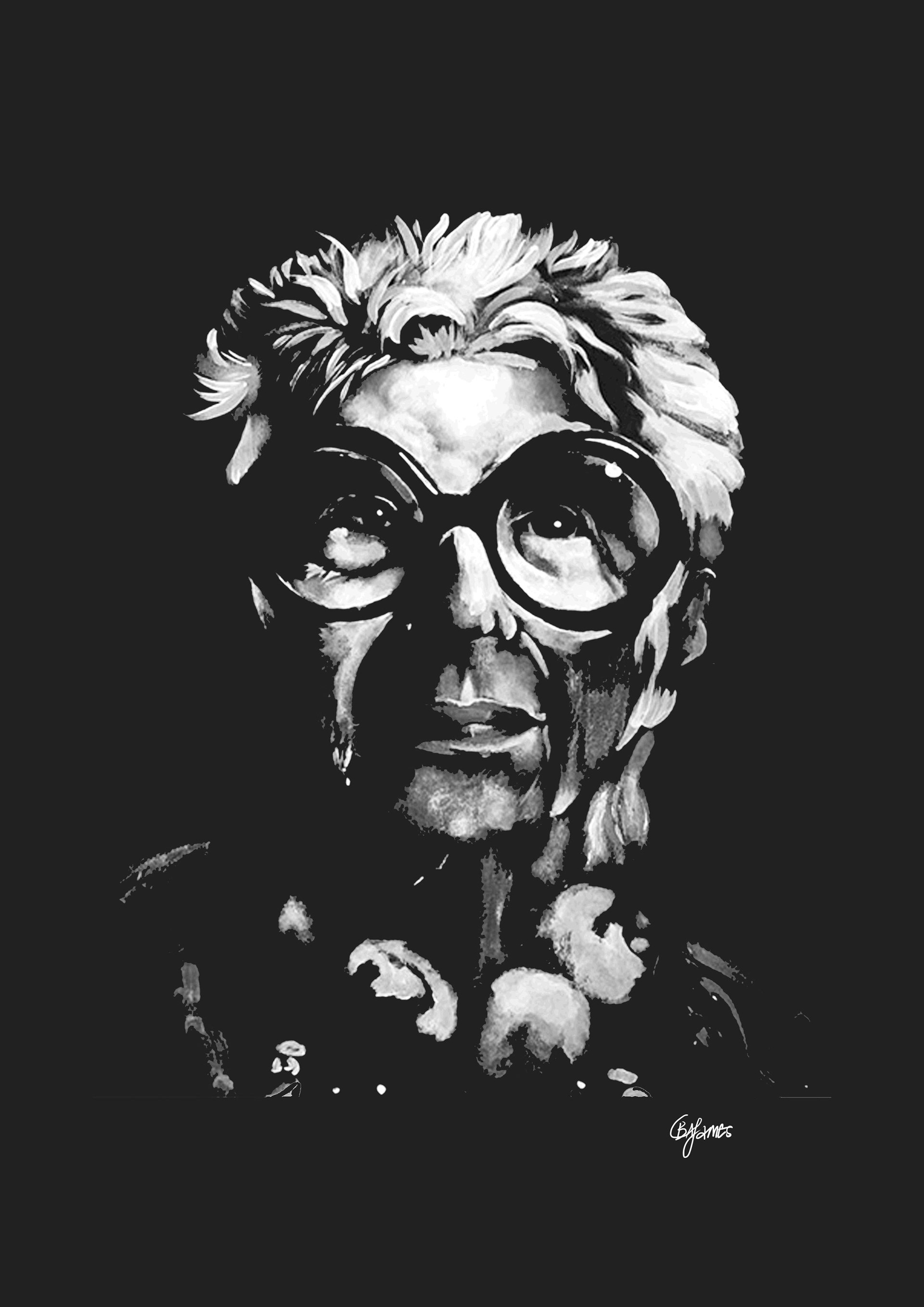 IRIS IN ACRYLIC PAINTED BY FINGER