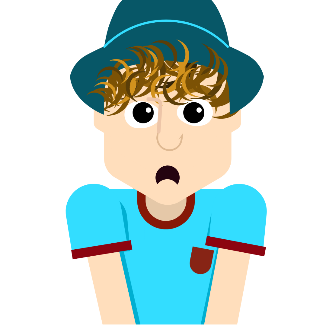 Cheeky Boy Next Door with Hat on, Brown Hair with Hightlights
