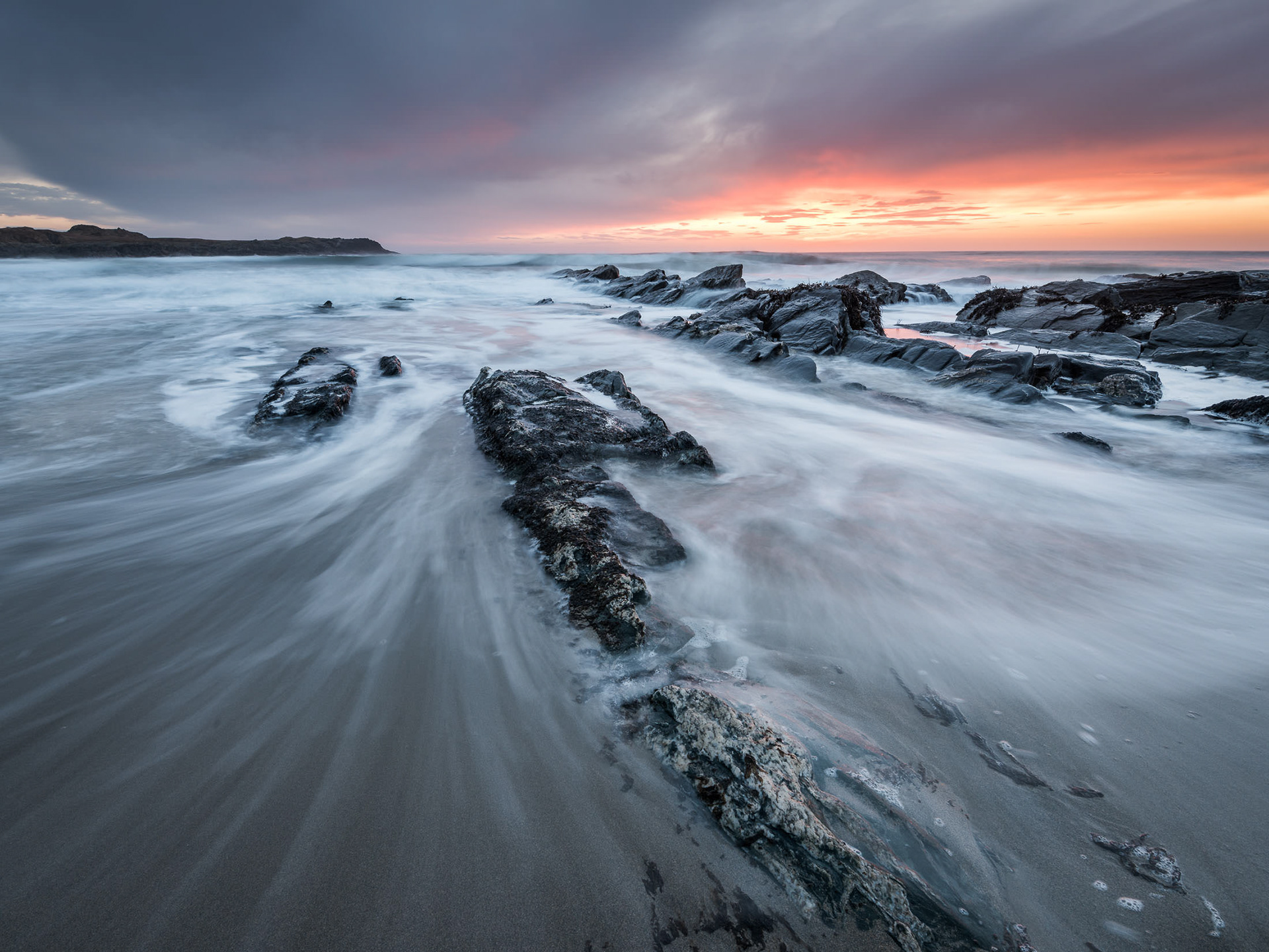 Saligo Beach Islay Sunset Waves Niall Anderson Photography
