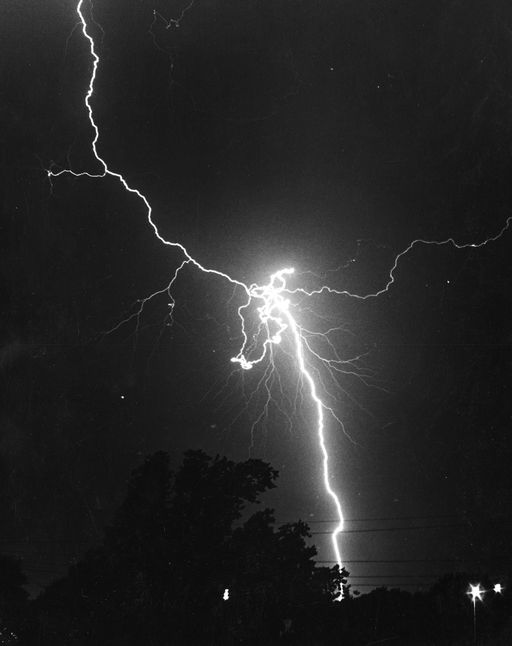 Hubert Wiebe, "Lighting (night)," 1972, Photography