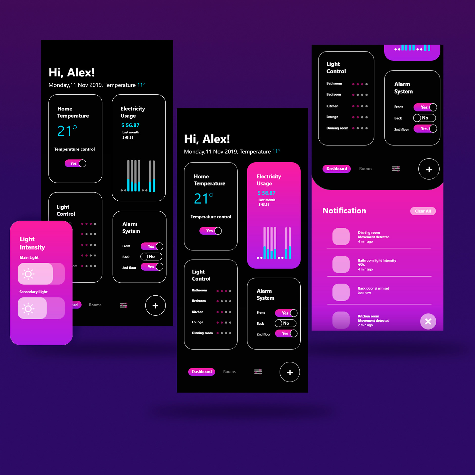 Idea for SmartHouse app to simple control of alert system and the other functions