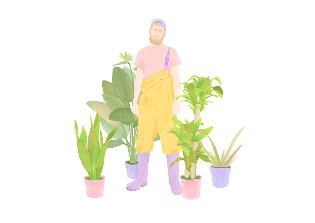 "Jardinier" feutres sur papier 594x420 mm 2017